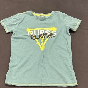 GUESS Kids Teal and Yellow Logo Tee